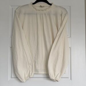J. Crew Cream Textured Blouse